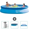 Intex rund oppustelig let sæt swimmingpool - 366 x 76 cm - Blå - Inkluderet tilbehør CB76