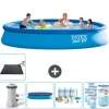 Intex rund oppustelig let sæt swimmingpool - 457 x 84 cm - Blå - Inklusive Tilbehør CB18