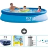 Intex rund oppustelig let sæt swimmingpool - 366 x 76 cm - Blå - Inkluderet tilbehør CB14