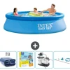 Intex rund oppustelig let sæt swimmingpool - 305 x 76 cm - Blå - Inkluderet tilbehør CB72
