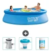 Intex rund oppustelig let sæt swimmingpool - 305 x 76 cm - Blå - Inkluderet tilbehør CB77