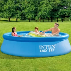 Intex rund oppustelig let sæt swimmingpool - 305 x 76 cm - Blå - Inkluderet tilbehør CB3