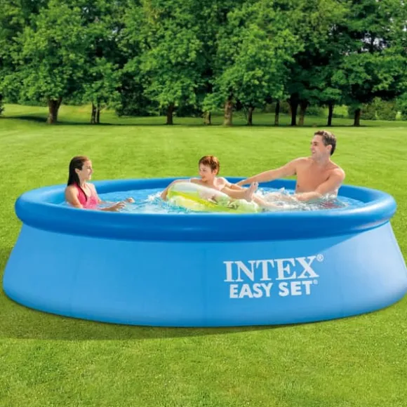 Intex rund oppustelig let sæt swimmingpool - 305 x 76 cm - Blå - Inkluderet tilbehør CB3