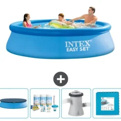 Intex rund oppustelig let sæt swimmingpool - 305 x 76 cm - Blå - Inkluderet tilbehør CB2