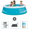 Intex rund oppustelig let sæt swimmingpool - 183 x 51 cm - blå - inkluderet tilbehør CB80