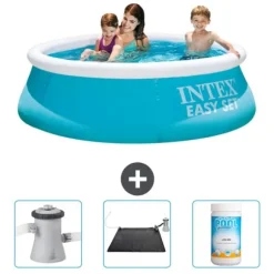 Intex rund oppustelig let sæt swimmingpool - 183 x 51 cm - blå - inkluderet tilbehør CB80