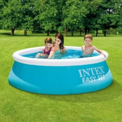 Intex rund oppustelig let sæt swimmingpool - 183 x 51 cm - blå - inkluderet tilbehør CB80