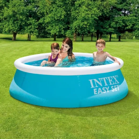 Intex rund oppustelig let sæt swimmingpool - 183 x 51 cm - blå - inkluderet tilbehør CB80
