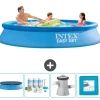 Intex rund oppustelig let sæt swimmingpool - 305 x 61 cm - blå - inkluderet tilbehør CB2