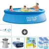 Intex rund oppustelig let sæt swimmingpool - 305 x 76 cm - Blå - Inklusive Tilbehør CB28