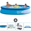 Intex rund oppustelig let sæt swimmingpool - 366 x 76 cm - Blå - Inkluderet tilbehør CB59