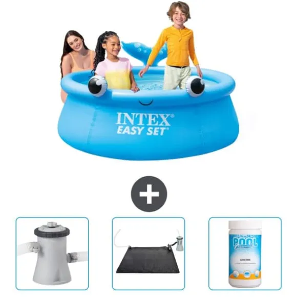 Intex rund oppustelig let sæt swimmingpool - 183 x 51 cm - Blå - Hval - Inkluderet tilbehør CB80