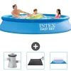 Intex rund oppustelig let sæt swimmingpool - 305 x 61 cm - blå - inkluderet tilbehør CB79