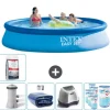 Intex rund oppustelig let sæt swimmingpool - 396 x 84 cm - Blå - Inklusive Tilbehør CB56