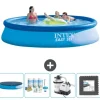 Intex rund oppustelig let sæt swimmingpool - 396 x 84 cm - Blå - Inkluderet tilbehør CB61