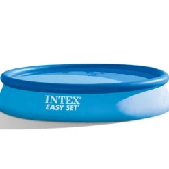 Intex rund oppustelig let sæt swimmingpool - 396 x 84 cm - Blå - Inklusive Tilbehør CB18