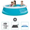 Intex rund oppustelig let sæt swimmingpool - 183 x 51 cm - blå - inkluderet tilbehør CB79