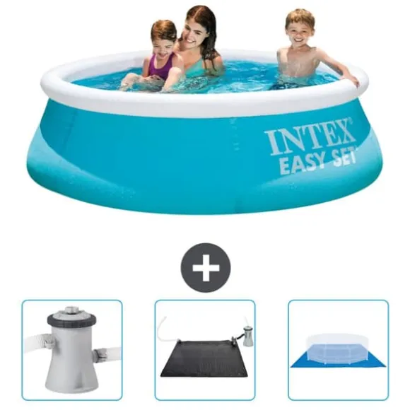 Intex rund oppustelig let sæt swimmingpool - 183 x 51 cm - blå - inkluderet tilbehør CB79