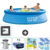 Intex rund oppustelig let sæt swimmingpool - 305 x 76 cm - Blå - Inklusive Tilbehør CB24