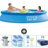 Intex rund oppustelig let sæt swimmingpool - 305 x 61 cm - Blå - Inklusive Tilbehør CB86