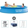 Intex rund oppustelig let sæt swimmingpool - 305 x 61 cm - blå - inkluderet tilbehør CB83