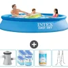 Intex rund oppustelig let sæt swimmingpool - 305 x 61 cm - Blå - Inklusive Tilbehør CB96