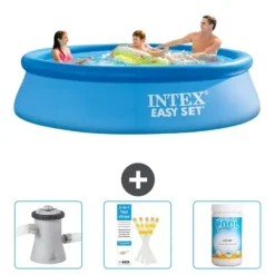Intex rund oppustelig let sæt swimmingpool - 305 x 76 cm - Blå - Inkluderet tilbehør CB73