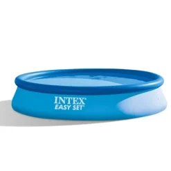 Intex rund oppustelig let sæt swimmingpool - 396 x 84 cm - Blå - Inkluderet tilbehør CB79