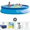 Intex rund oppustelig let sæt swimmingpool - 396 x 84 cm - Blå - Inkluderet tilbehør CB13