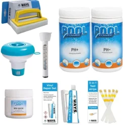 Intex rund oppustelig let sæt swimmingpool - 244 x 61 cm - blå - inkluderet tilbehør CB61
