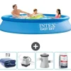 Intex rund oppustelig let sæt swimmingpool - 305 x 61 cm - blå - inkluderet tilbehør CB54