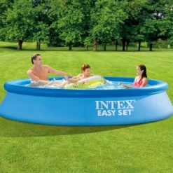 Intex rund oppustelig let sæt swimmingpool - 305 x 61 cm - blå - inkluderet tilbehør CB54