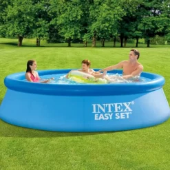 Intex rund oppustelig let sæt swimmingpool - 305 x 76 cm - Blå - Inklusive Tilbehør CB26