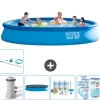 Intex rund oppustelig let sæt swimmingpool - 457 x 84 cm - Blå - Inklusive Tilbehør CB21