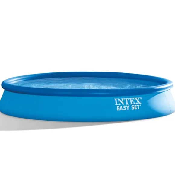 Intex rund oppustelig let sæt swimmingpool - 457 x 84 cm - Blå - Inklusive Tilbehør CB85