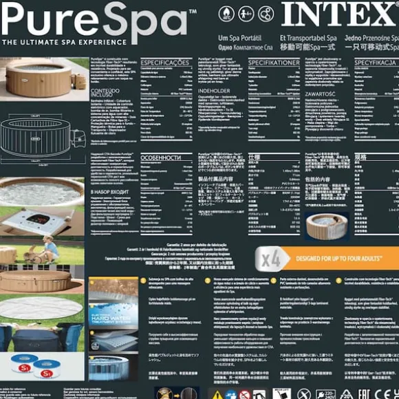 INTEX spabad med massagefunktion PureSpa 196x71 cm rund