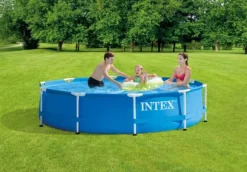 Intex svømmebassin - Metalramme - 305 x 76 cm - Inklusiv solsejl