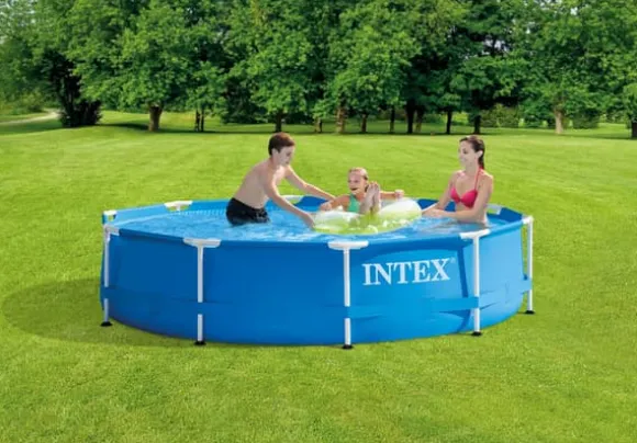 Intex svømmebassin - Metalramme - 305 x 76 cm - Inklusiv solsejl
