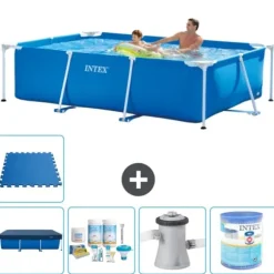 Intex svømmebassin med rektangulær ramme - 260 x 160 x 65 cm - Blå - Inkluderet tilbehør A71