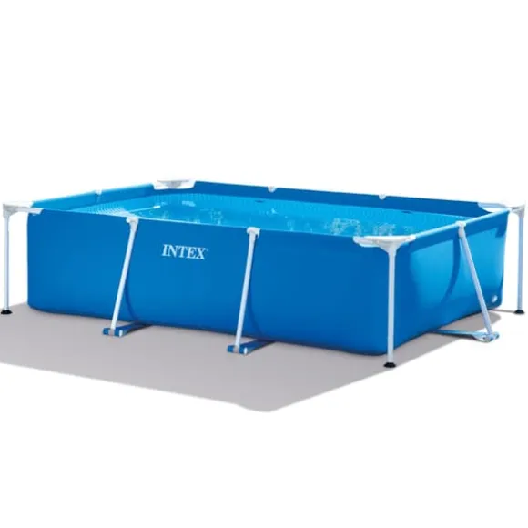 Intex svømmebassin med rektangulær ramme - 300 x 200 x 75 cm - Blå - Inkluderet tilbehør CB3