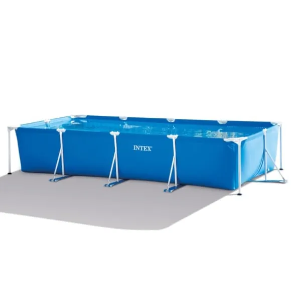 Intex svømmebassin med rektangulær ramme - 450 x 220 x 84 cm - Blå - Inkluderet tilbehør CB5