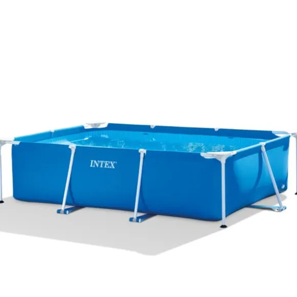 Intex svømmebassin med rektangulær ramme - 220 x 150 x 60 cm - Blå - Inkluderet tilbehør A21