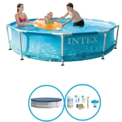 Intex Svømmebassin Metalramme 305x76 cm - Svømmebassinpakke
