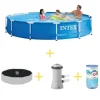 Intex swimmingpool - metalramme - 366 x 76 cm - Inklusiv solsejl, filterpumpe og filter