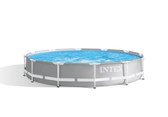 Intex swimmingpool - Prismeramme - 366 x 76 cm - Inklusiv solsejl & filterpumpe