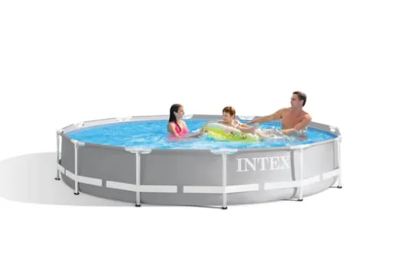 Intex swimmingpool - Prismeramme - 366 x 76 cm - Inklusiv solsejl & filterpumpe