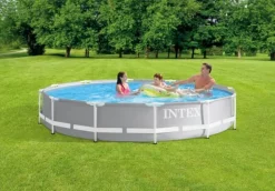 Intex swimmingpool - Prismeramme - 366 x 76 cm - Inklusiv WAYS vedligeholdelsespakke & filterpumpe
