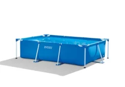 Intex swimmingpool - Rammebassin - 260 x 160 x 65 cm - Inklusiv WAYS vedligeholdelsespakke, filterpumpe og jordklud