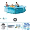 Intex swimmingpool med rund ramme - 305 x 76 cm - Vandprint - Inklusive Tilbehør CB21