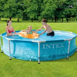 Intex swimmingpool med rund ramme - 305 x 76 cm - Vandprint - Inklusive Tilbehør CB87